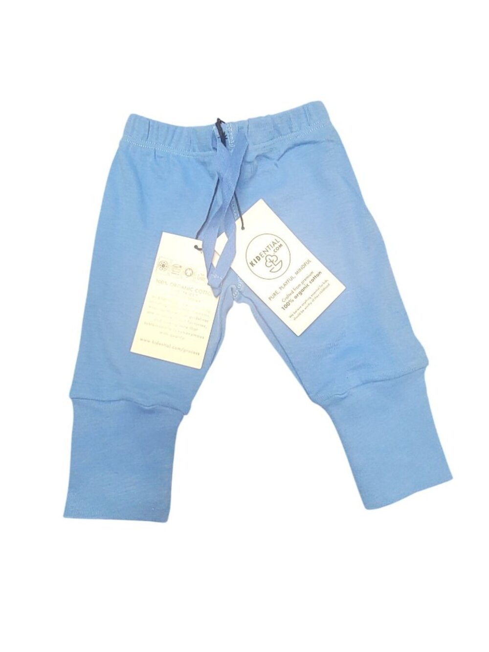 Organic Baby Pants 0-3 Months By Kidential 100% Cotton Naturally Dyed Elastic Wa